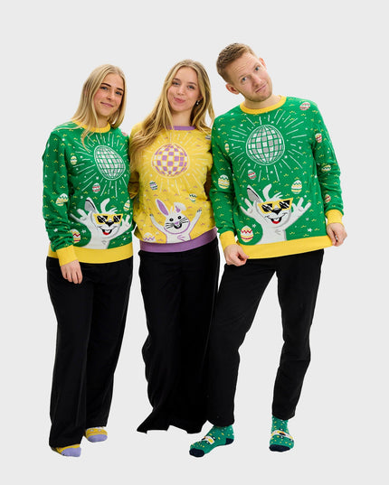 Pull de Pâques Disco Vert - Édition Homme