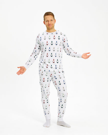 Pyjama de Noël pour homme avec le thème des gnomes de jardin