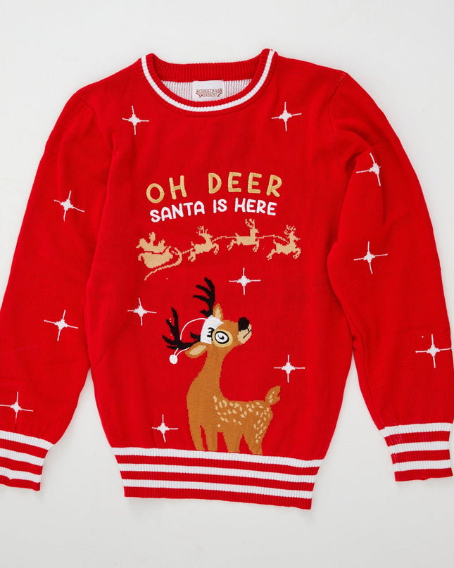 Pull de Noël Oh Deer pour enfants pour des fêtes joyeuses