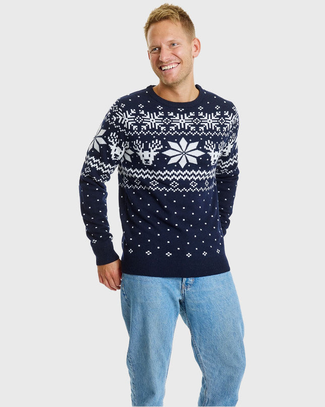 Pull de Noël en mérinos pour homme, pour un style festif