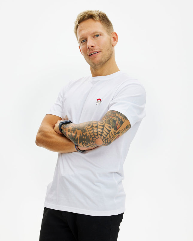 T-shirt Père Noël blanc pour hommes