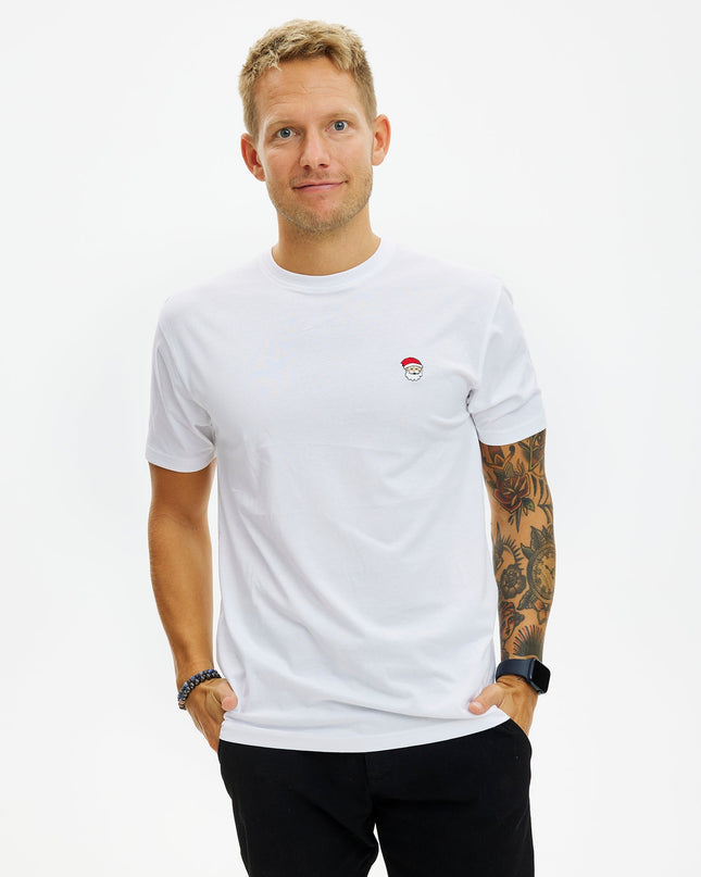 T-shirt Père Noël blanc pour hommes