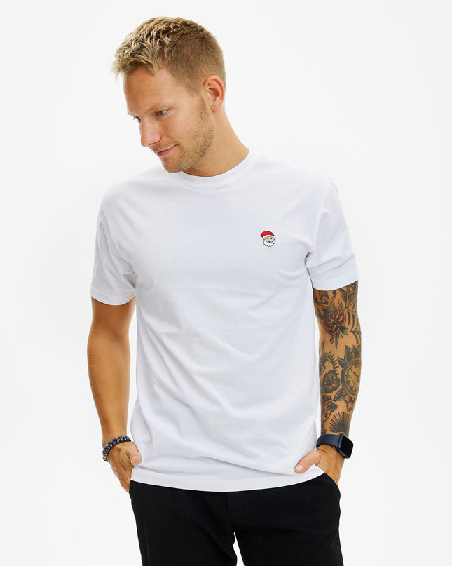T-shirt Père Noël blanc pour hommes