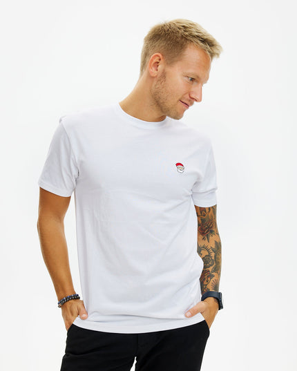 T-shirt Père Noël blanc pour hommes