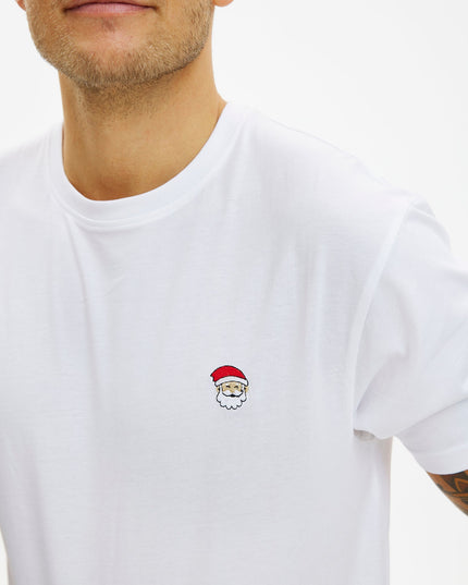 T-shirt Père Noël blanc pour hommes