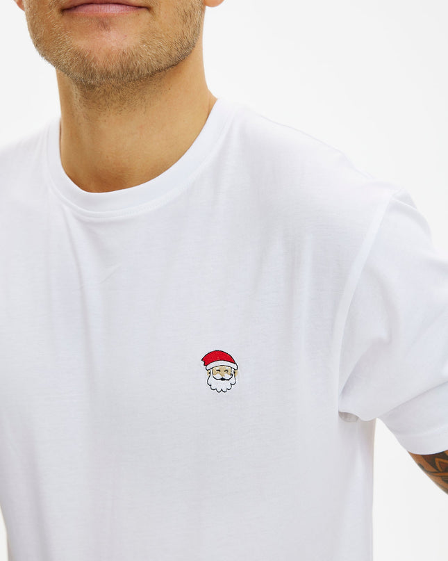 T-shirt Père Noël blanc pour hommes