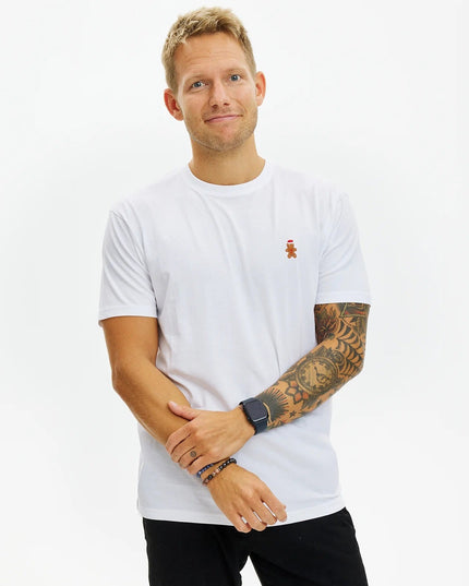T-shirt de Noël unisexe blanc « Bonhomme en pain d'épice »