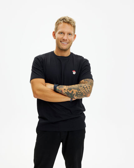 T-shirt noir Père Noël pour hommes