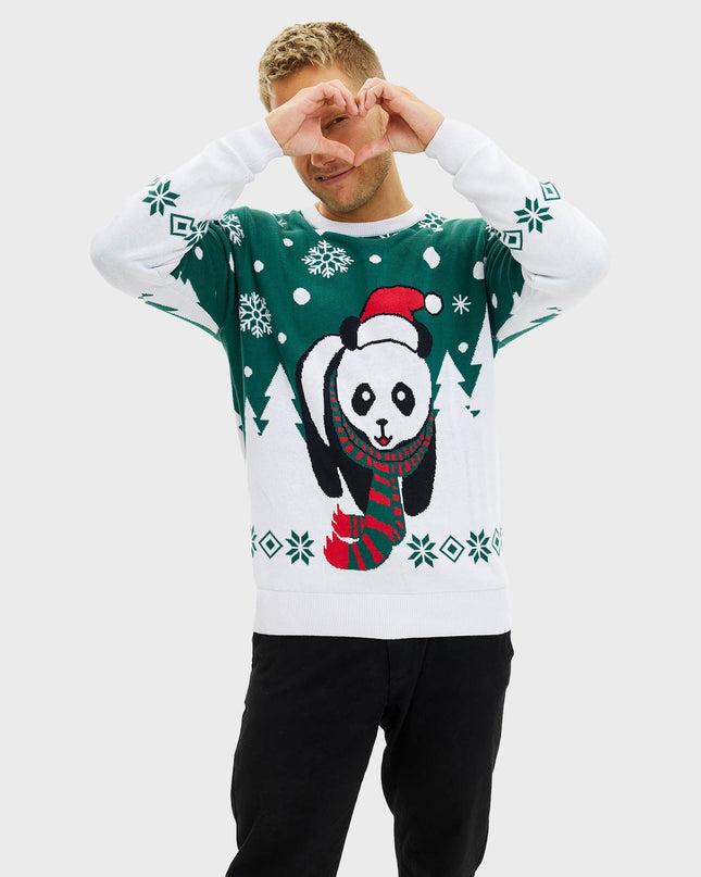Pull de Noël Pandaens pour hommes