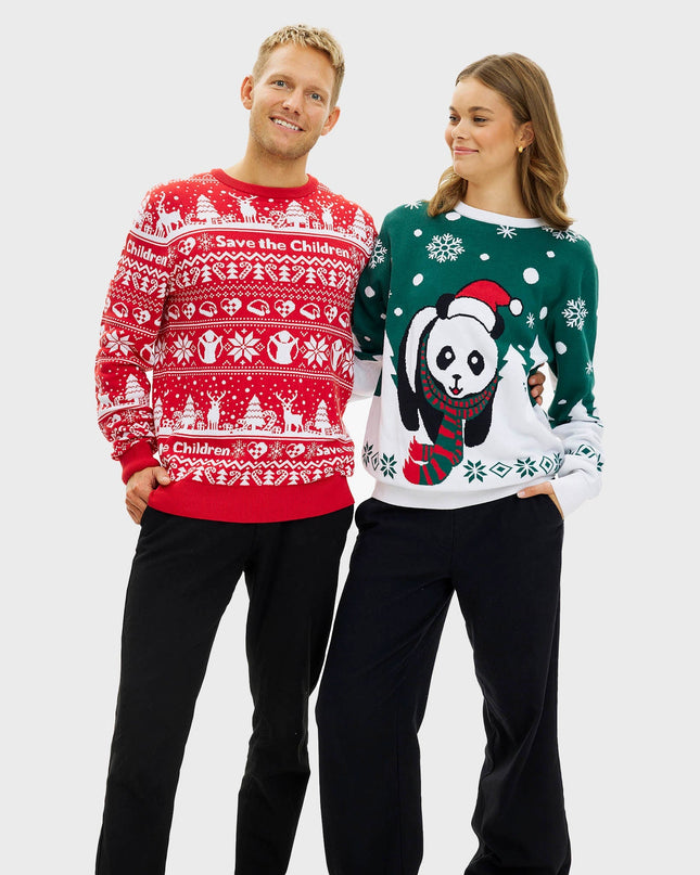 Pull de Noël Pandaens pour hommes