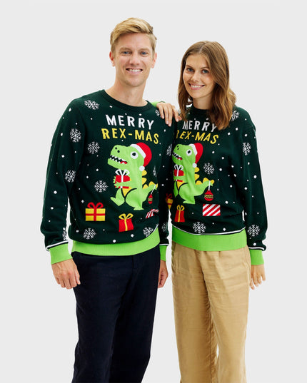 Pull de Noël mignon avec un dinosaure - Femme