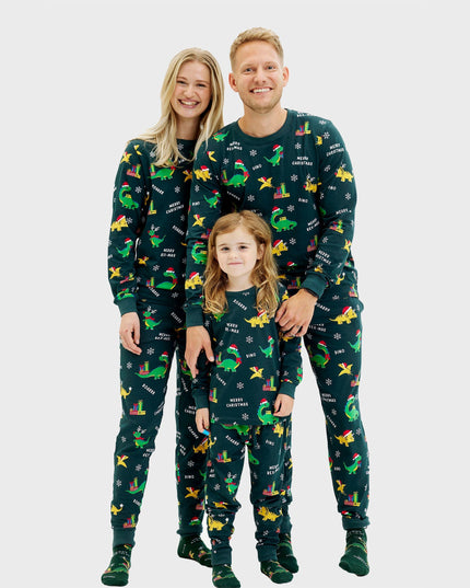 Pyjamas de Noël dinosaures pour enfants - Style festif pour toute la famille
