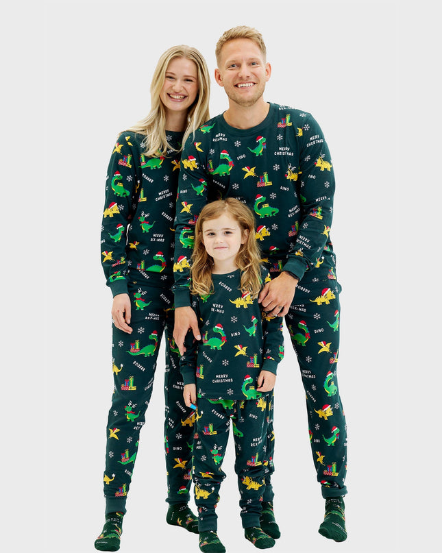 Pyjamas de Noël dinosaures pour enfants - Style festif pour toute la famille