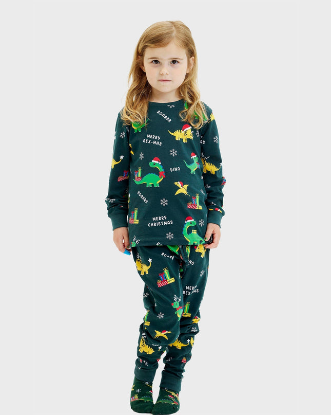 Pyjamas de Noël dinosaures pour enfants - Style festif pour toute la famille