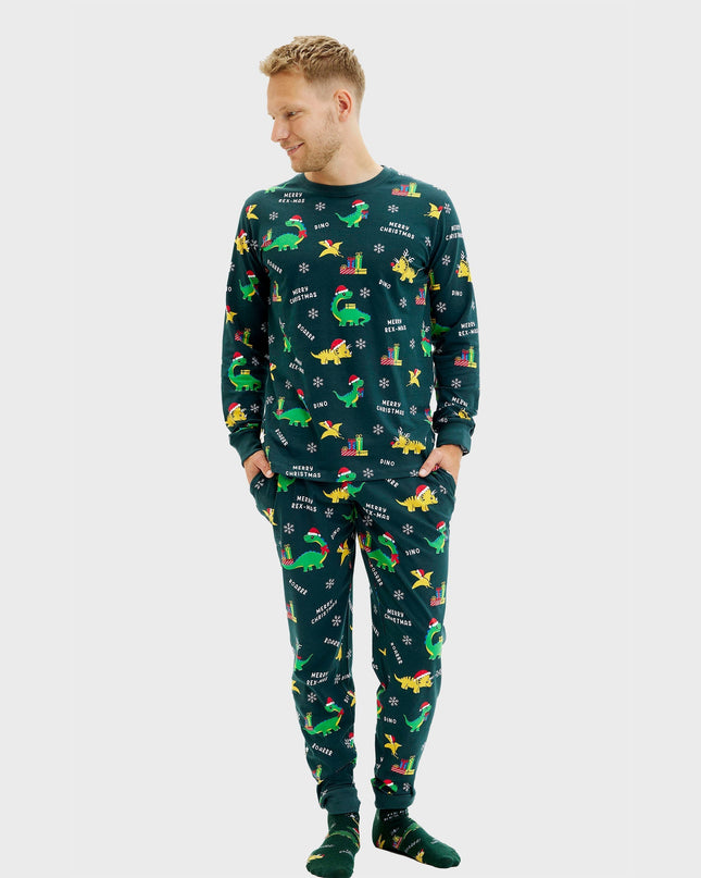 Pyjamas de Noël Dino pour hommes - Collection Famille