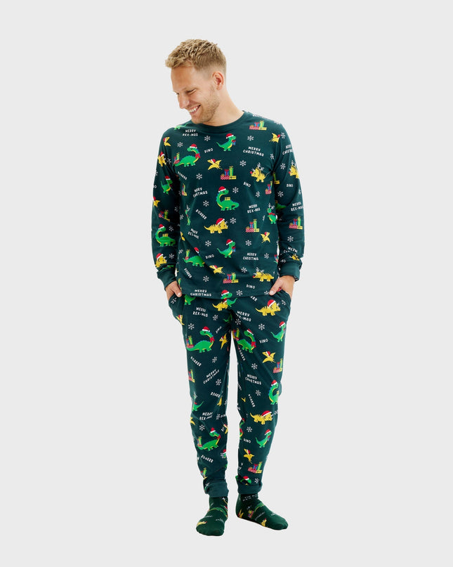 Pyjamas de Noël Dino pour hommes - Collection Famille