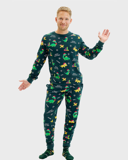 Pyjamas de Noël Dino pour hommes - Collection Famille