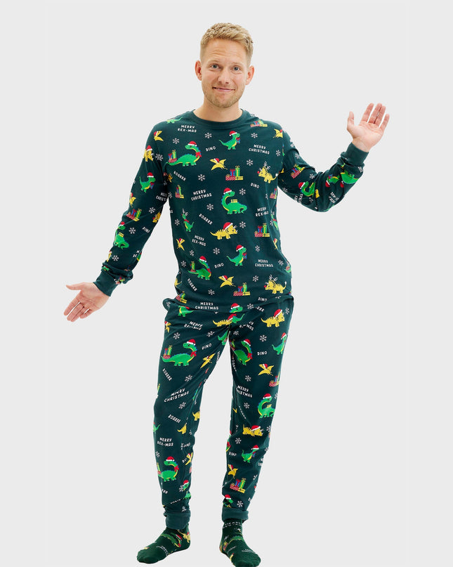 Pyjamas de Noël Dino pour hommes - Collection Famille
