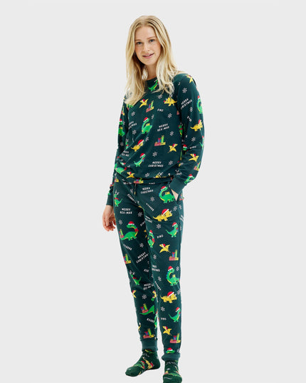Pyjamas de Noël Dino pour femmes - Collection Famille