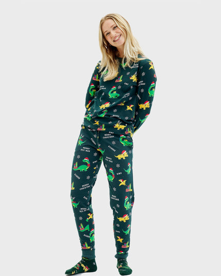 Pyjamas de Noël Dino pour femmes - Collection Famille