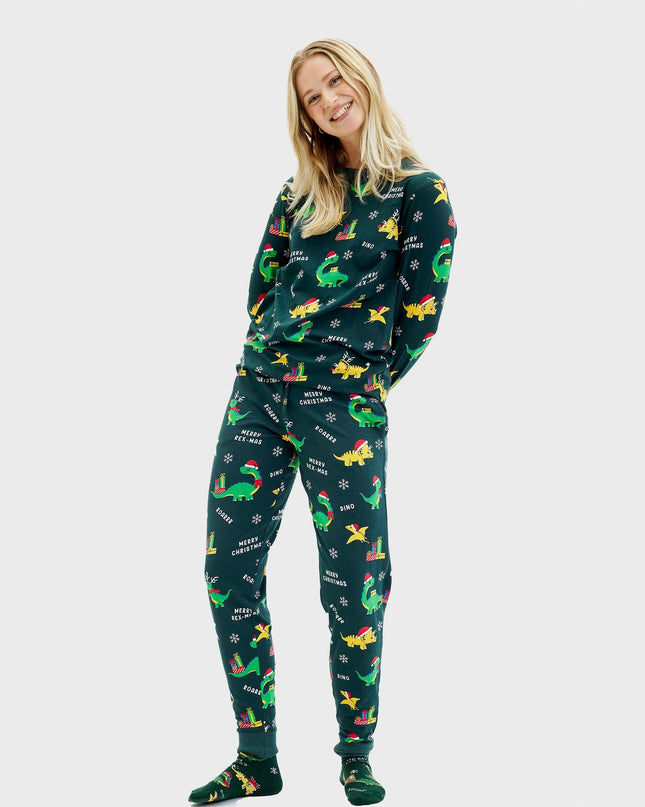 Pyjamas de Noël Dino pour femmes - Collection Famille