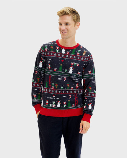 Pull de Noël vintage pour gamer - Homme