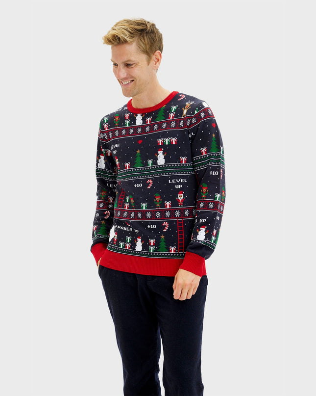 Pull de Noël vintage pour gamer - Homme