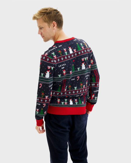 Pull de Noël vintage pour gamer - Homme
