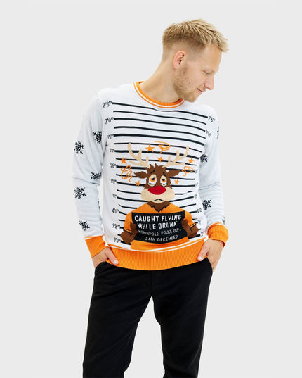 Pull de Noël Rudolph le criminel pour homme - Style familial
