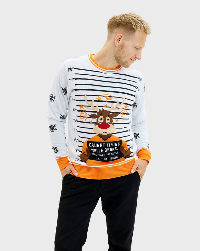 Pull de Noël Rudolph le criminel pour homme - Style familial