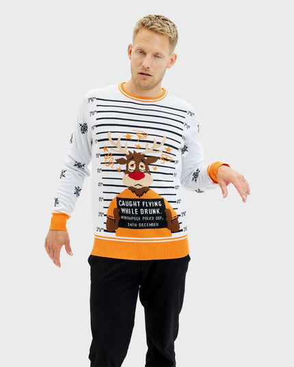Pull de Noël Rudolph le criminel pour homme - Style familial
