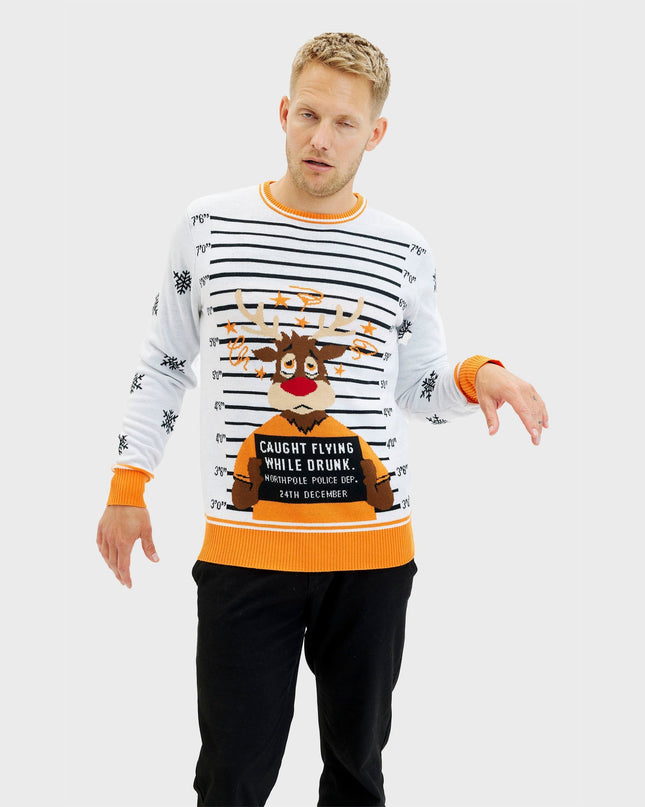 Pull de Noël Rudolph le criminel pour homme - Style familial
