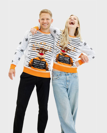 Pull de Noël Rudolph le criminel pour homme - Style familial