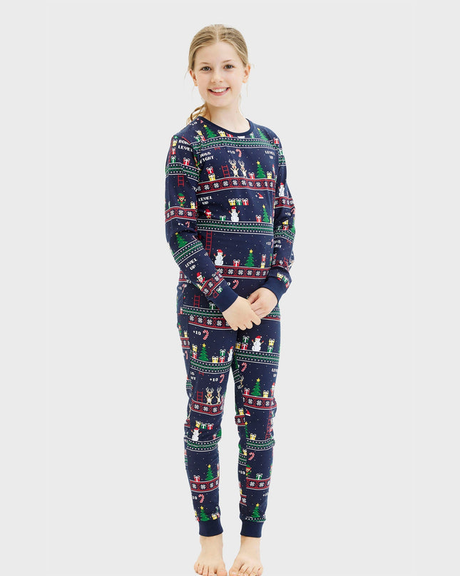 Pyjamas de Noël vintage pour enfants sur le thème des jeux vidéo