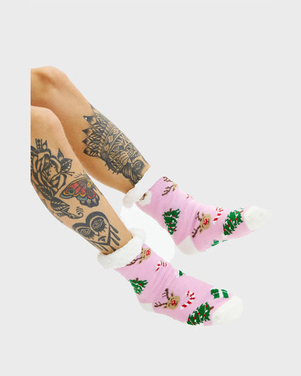 Chaussettes de Noël roses