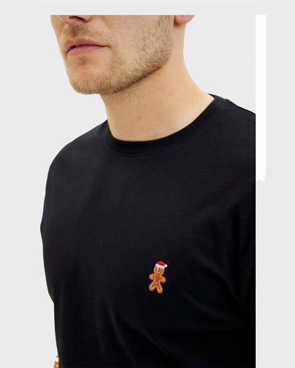 T-shirt noir à motif de biscuits de Noël pour homme