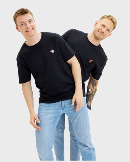 T-shirt noir à motif de biscuits de Noël pour homme