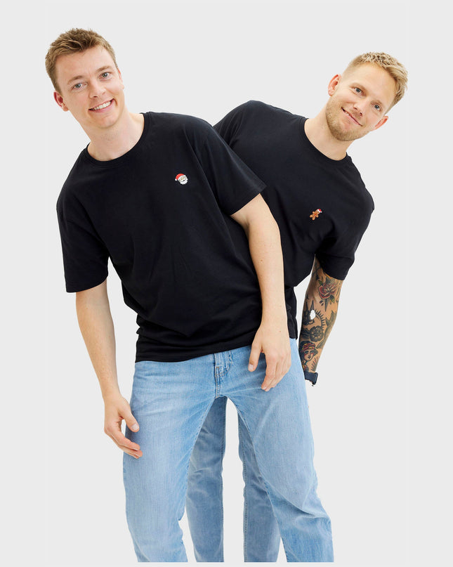 T-shirt noir à motif de biscuits de Noël pour homme