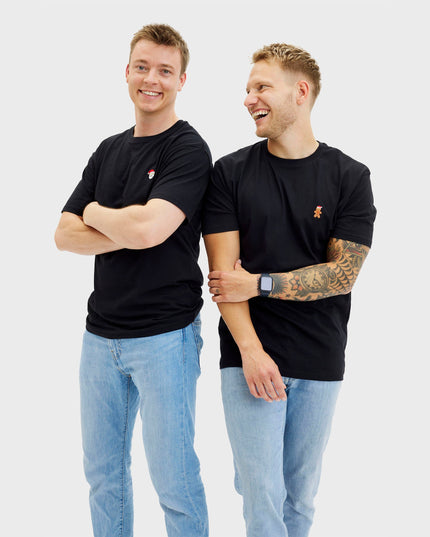 T-shirt noir à motif de biscuits de Noël pour homme
