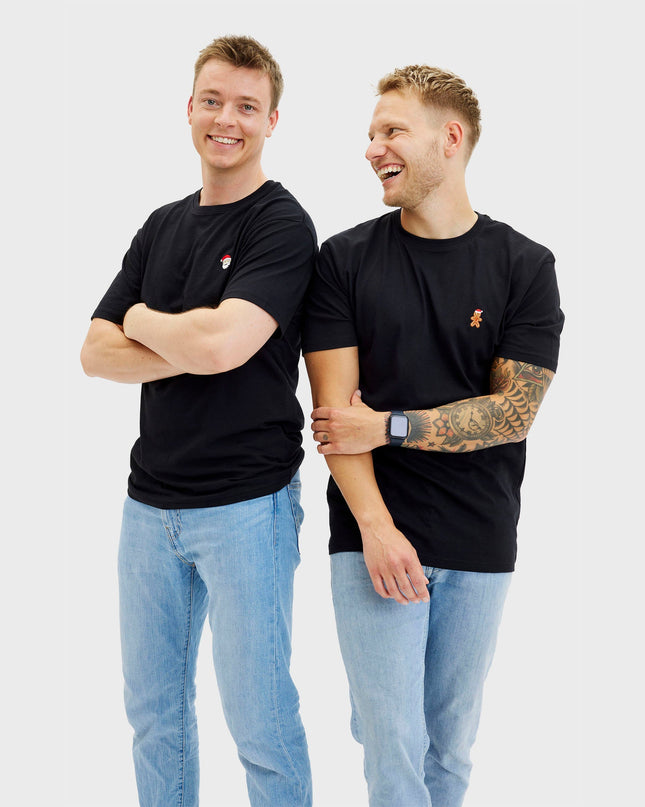 T-shirt noir à motif de biscuits de Noël pour homme