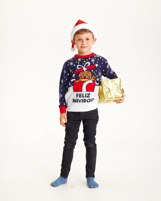 Pull de Noël Feliz Navidog pour enfants - Meilleures ventes