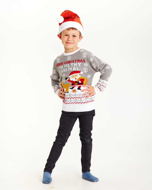 Pull de Noël Ya Filthy Animal pour enfants