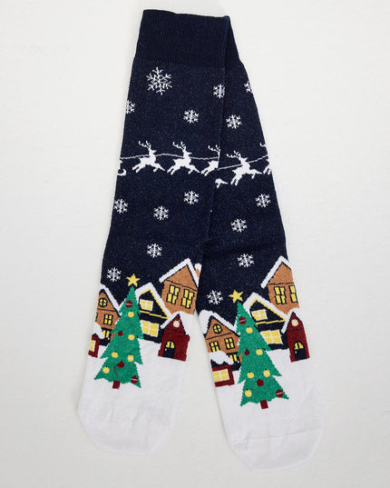 Le Père Noël arrive en ville ! Chaussettes bleu marine pour enfants