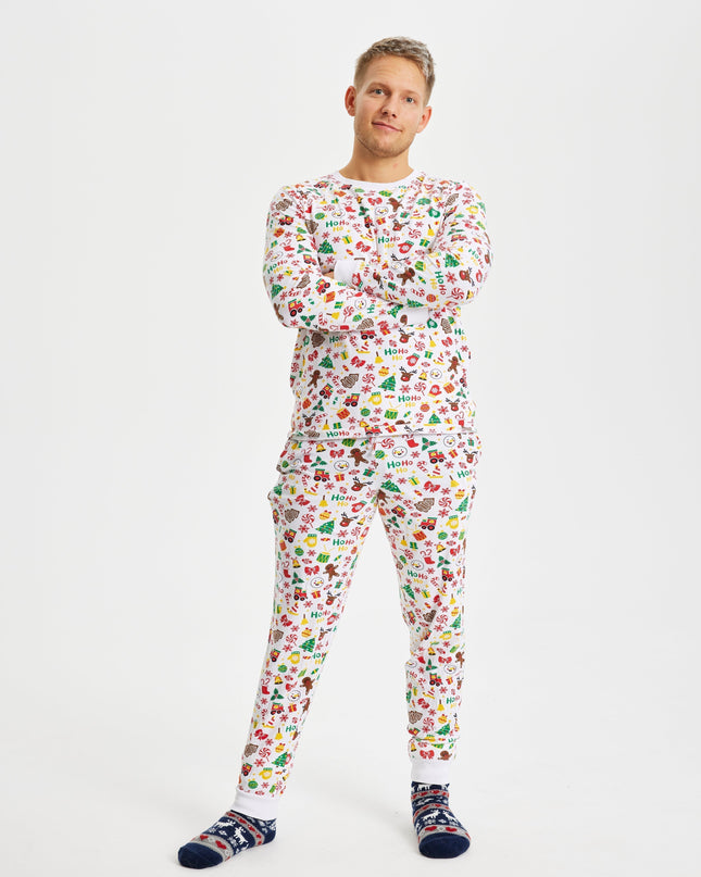 Ensemble de pyjama de Noël pour homme, idéal pour toute la famille.