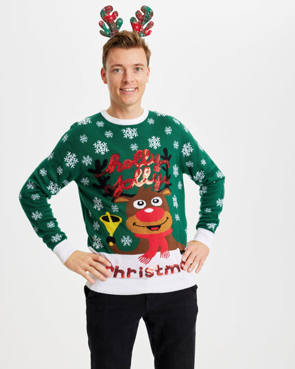 Pull de Noël Holly Jolly pour hommes