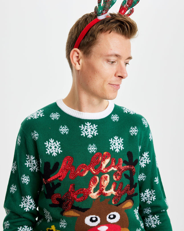 Pull de Noël Holly Jolly pour hommes