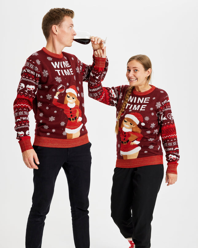 Pull de Noël « Wine Time » pour hommes