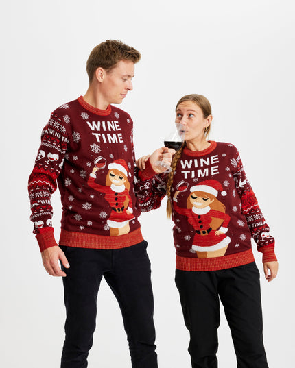 Pull de Noël « Wine Time » pour hommes