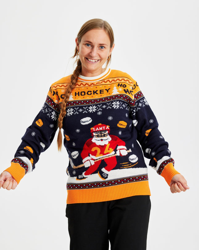 Pull de Noël de hockey en édition limitée - Style femme