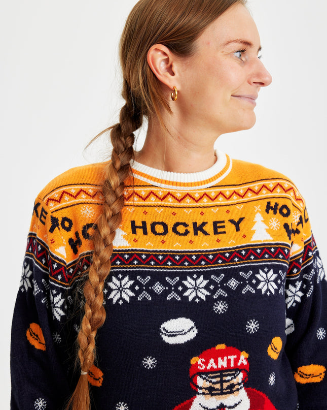 Pull de Noël de hockey en édition limitée - Style femme
